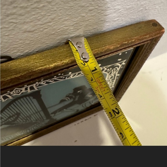 Antique 1920s-1930s Reverse Mirror Victorian Silhouette Framed Art - Picture 7 of 9